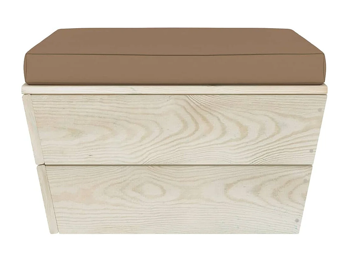 Salon de jardin palette 3 pcs avec coussins bois d'épicéa