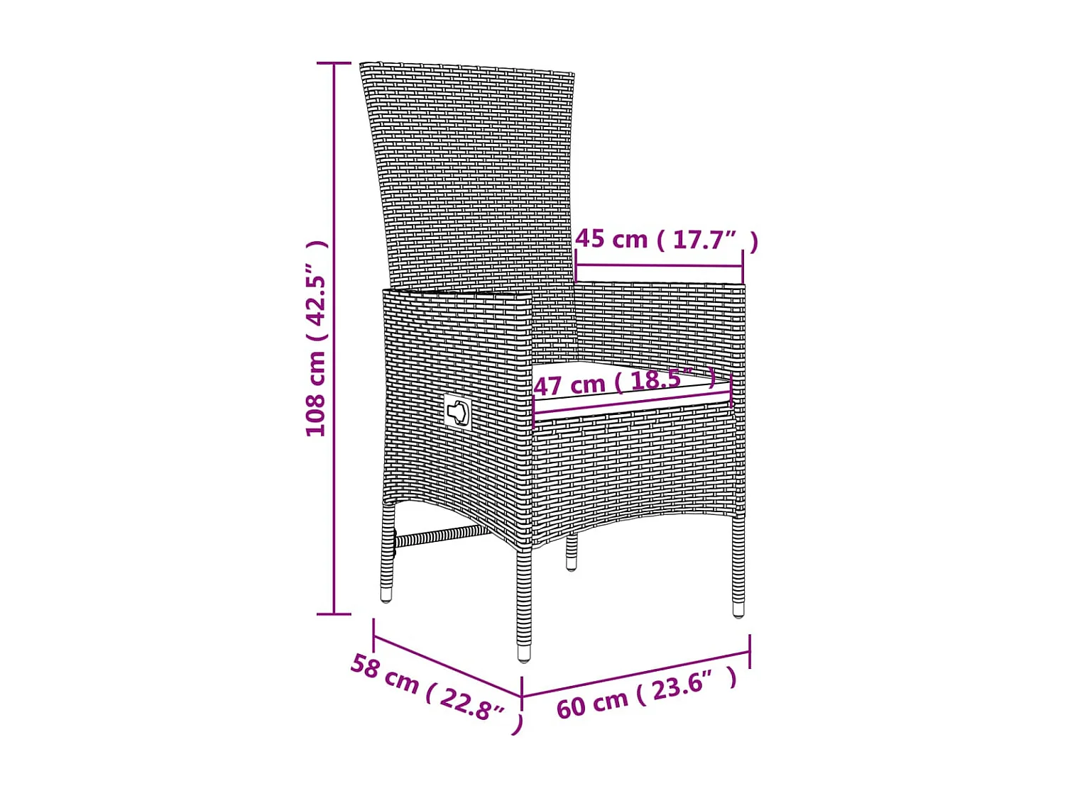 3-delige Loungeset poly rattan en staal beige