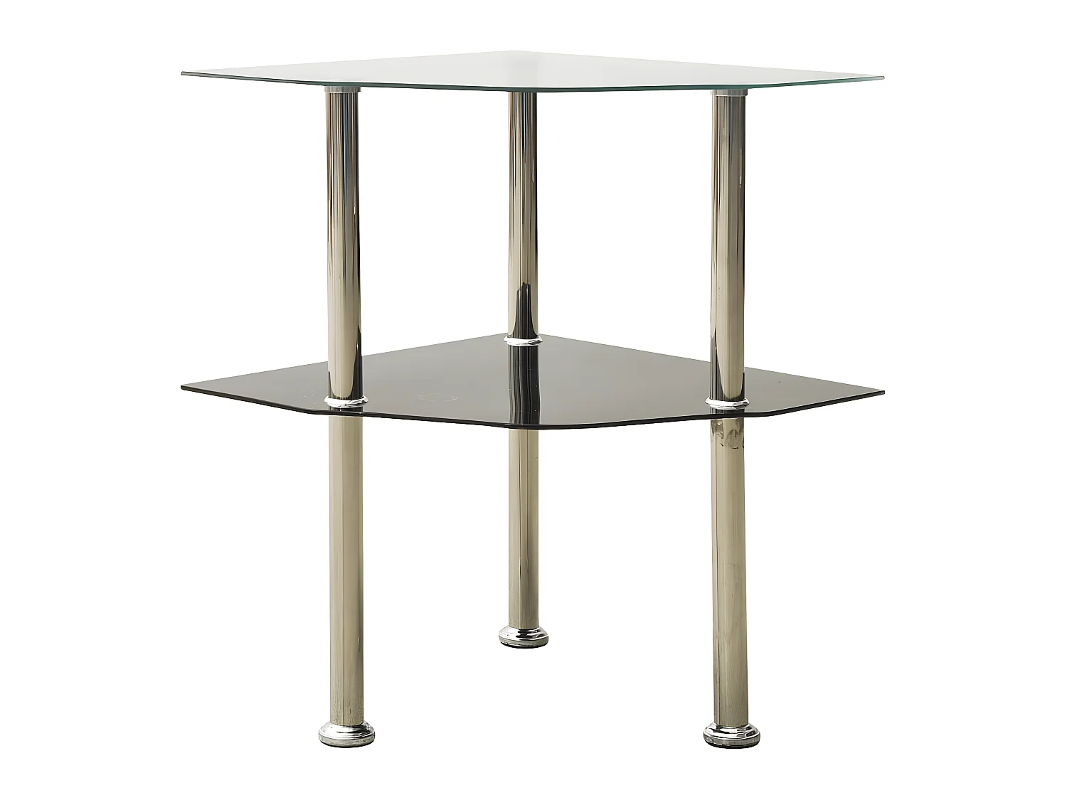 Beistelltisch mit 2 Ablagen Transparent 38x38x50 cm Hartglas