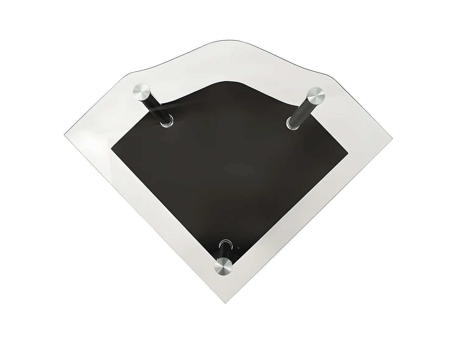 Mesa auxiliar 2 niveles vidrio transparente y negro 38x38x50 cm