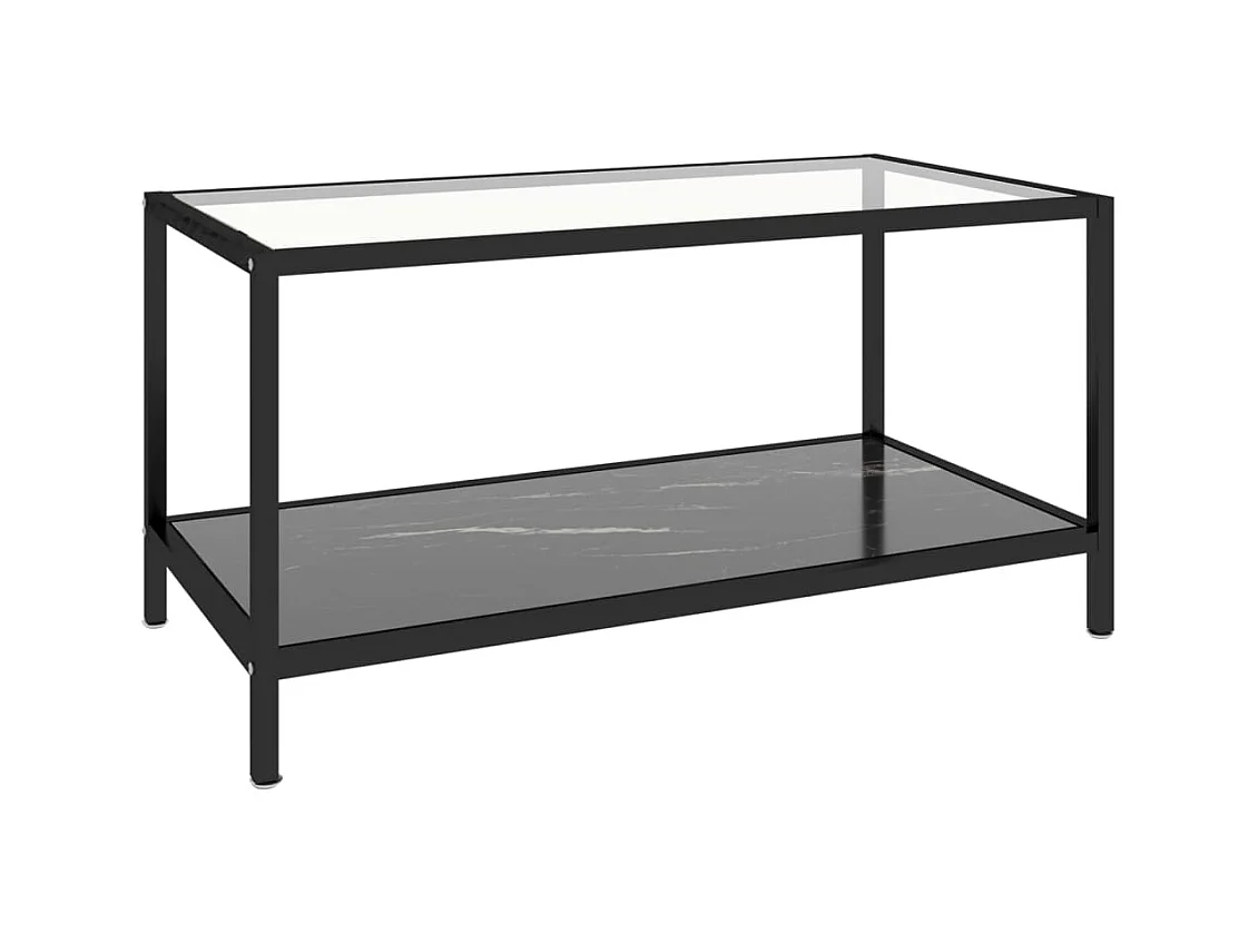 Tables à thé 2 pcs Verre trempé Noir