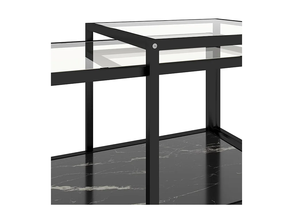 Tables à thé 2 pcs Verre trempé Noir