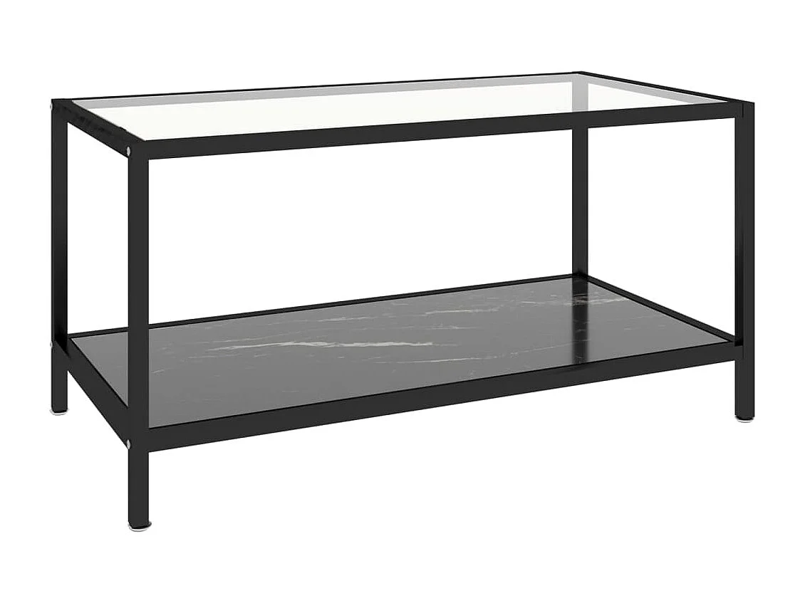 Tables à thé 2 pcs Verre trempé Noir