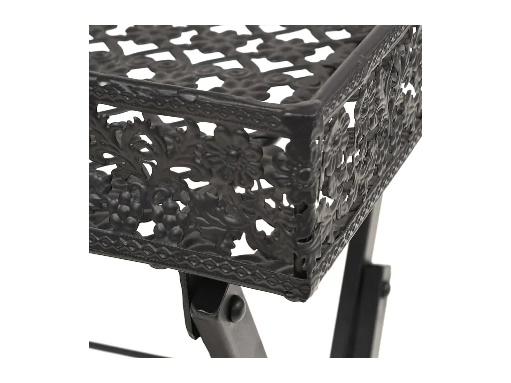 Table à thé pliante Style vintage Métal 58 x 35 x 72 cm Noir