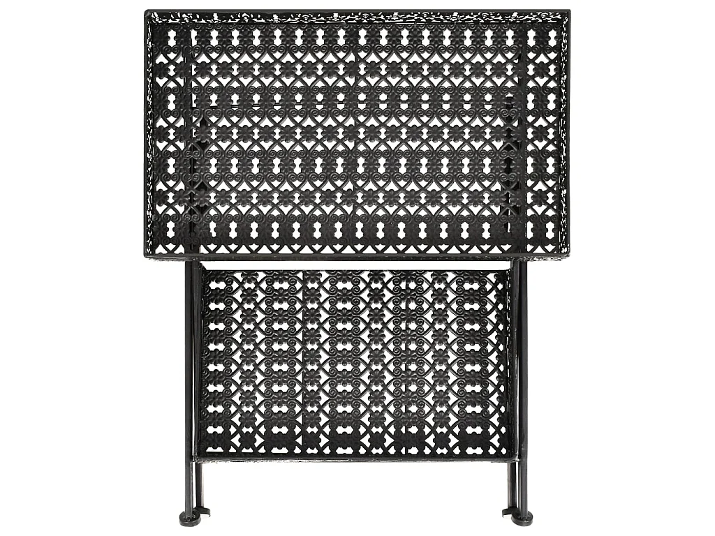 Tavolo da Tè Pieghevole Vintage Metallo 58x35x72 cm Nero