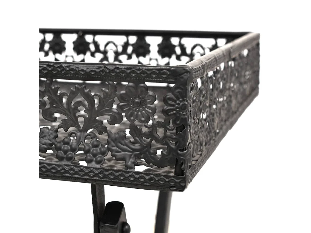 Tavolo da Tè Pieghevole Vintage Metallo 58x35x72 cm Nero