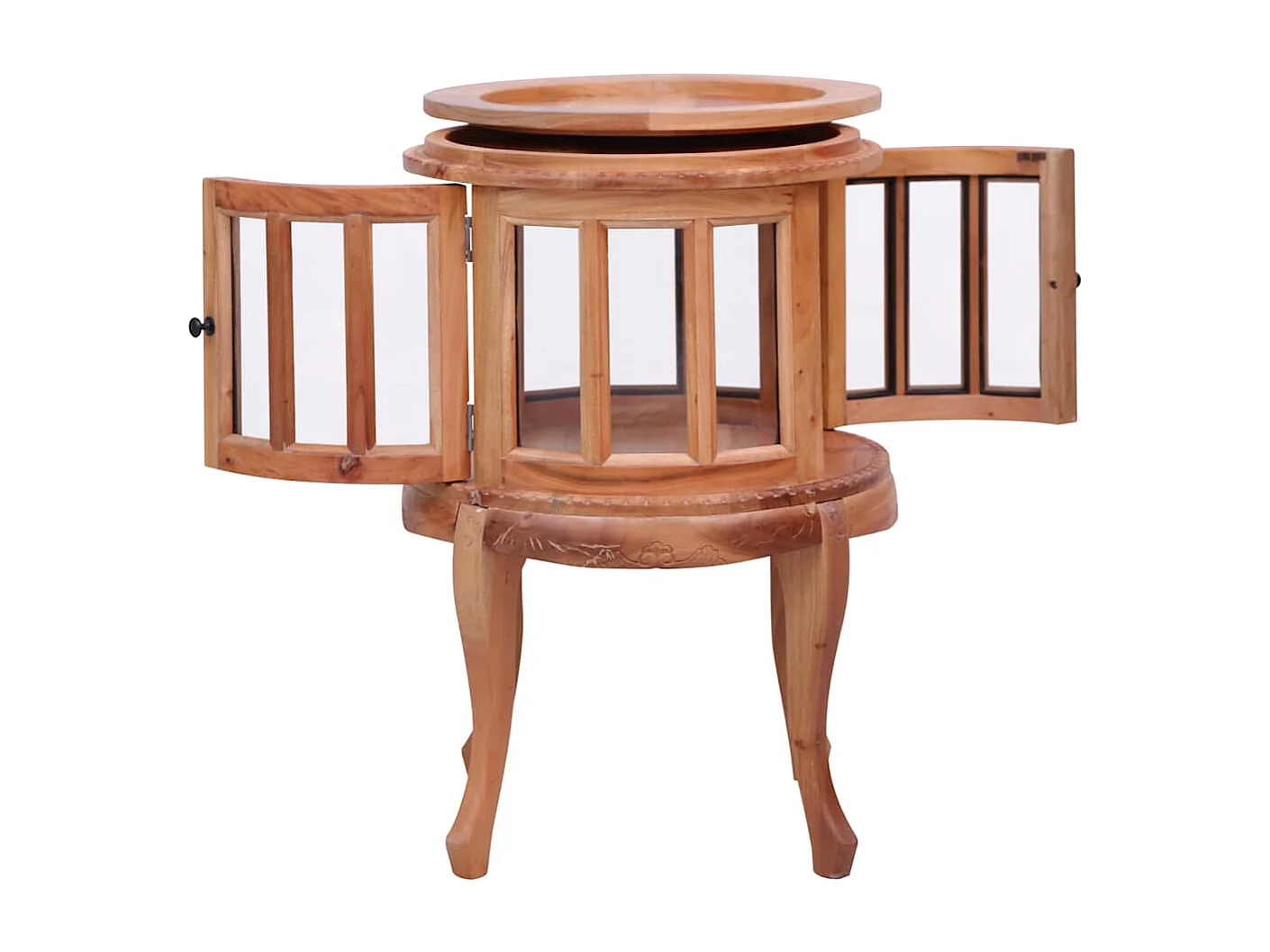 Vitrinenschrank Natur 50 x 50 x 76 cm Massivholz Mahagoni