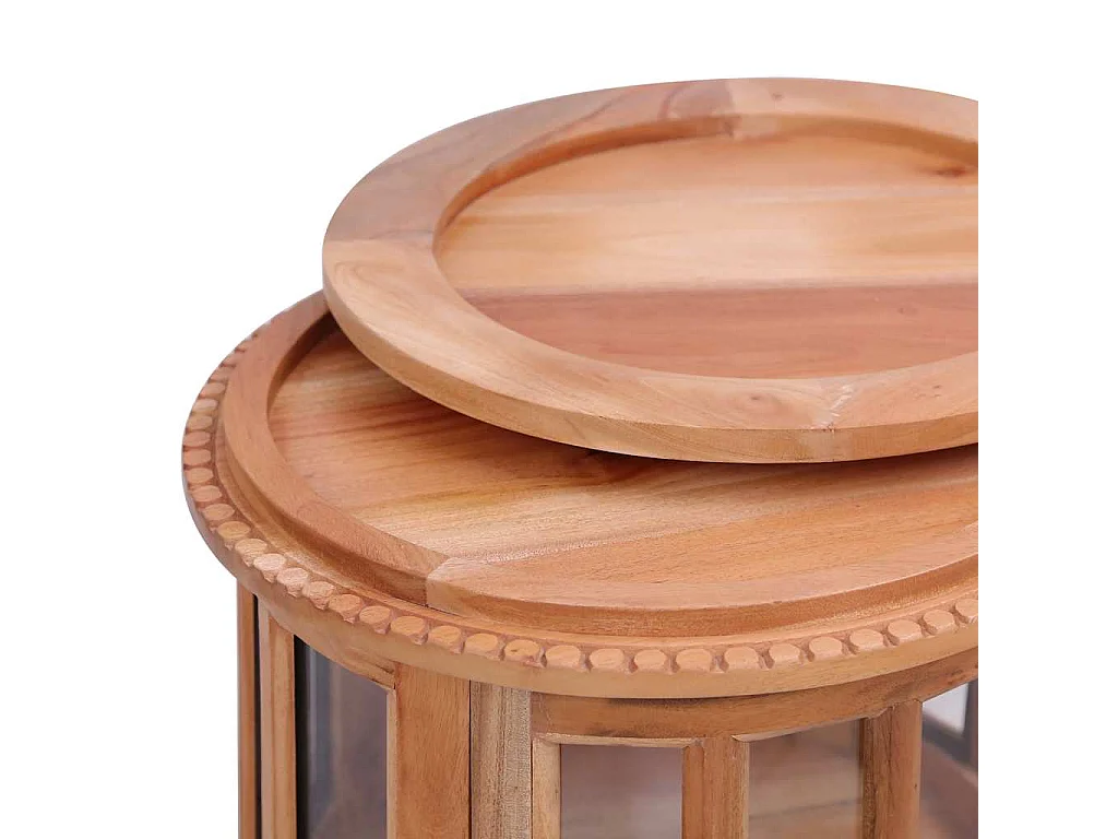 Vitrinenschrank Natur 50 x 50 x 76 cm Massivholz Mahagoni