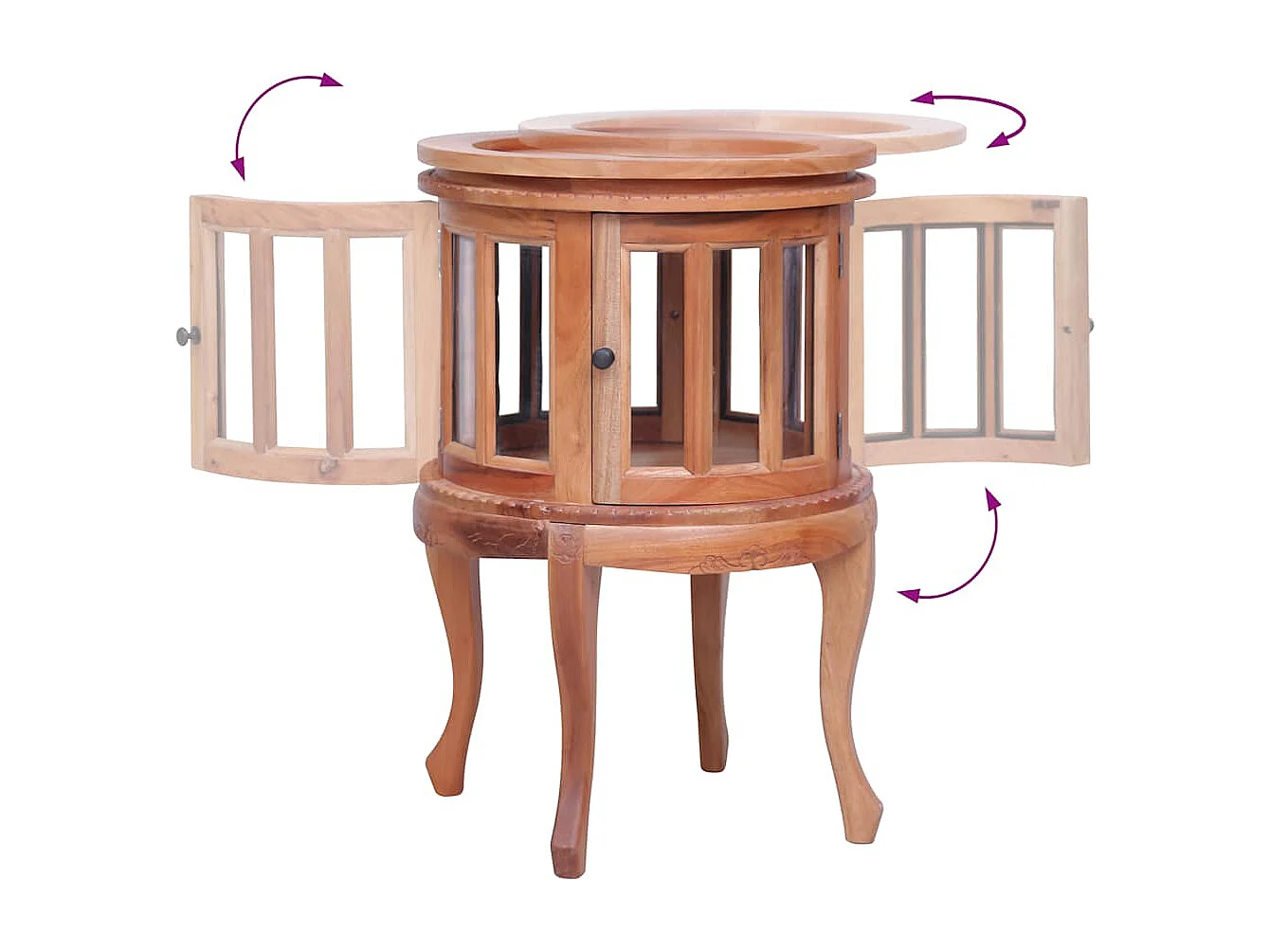 Armoire de vitrine Naturel 50x50x76 cm Bois d'acajou massif