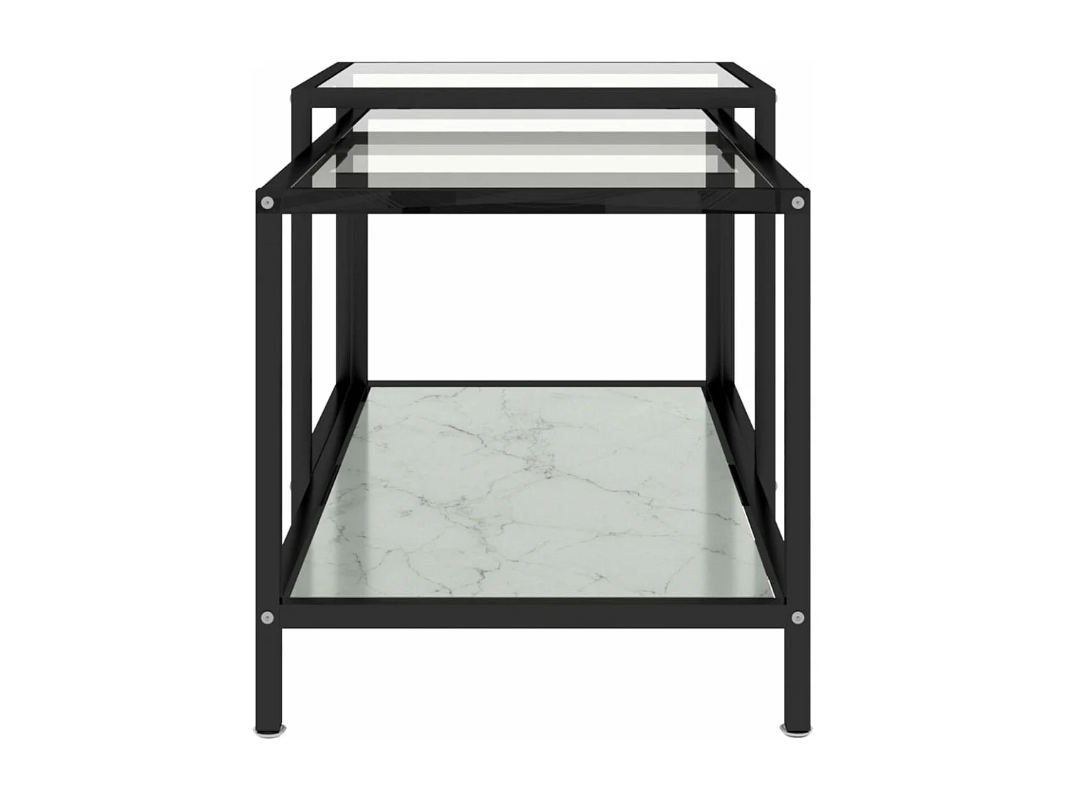 Mesas de centro 2 pcs vidro temperado branco