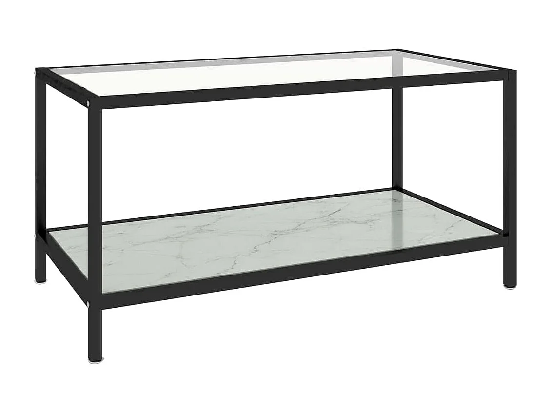 Mesas de centro 2 pcs vidro temperado branco