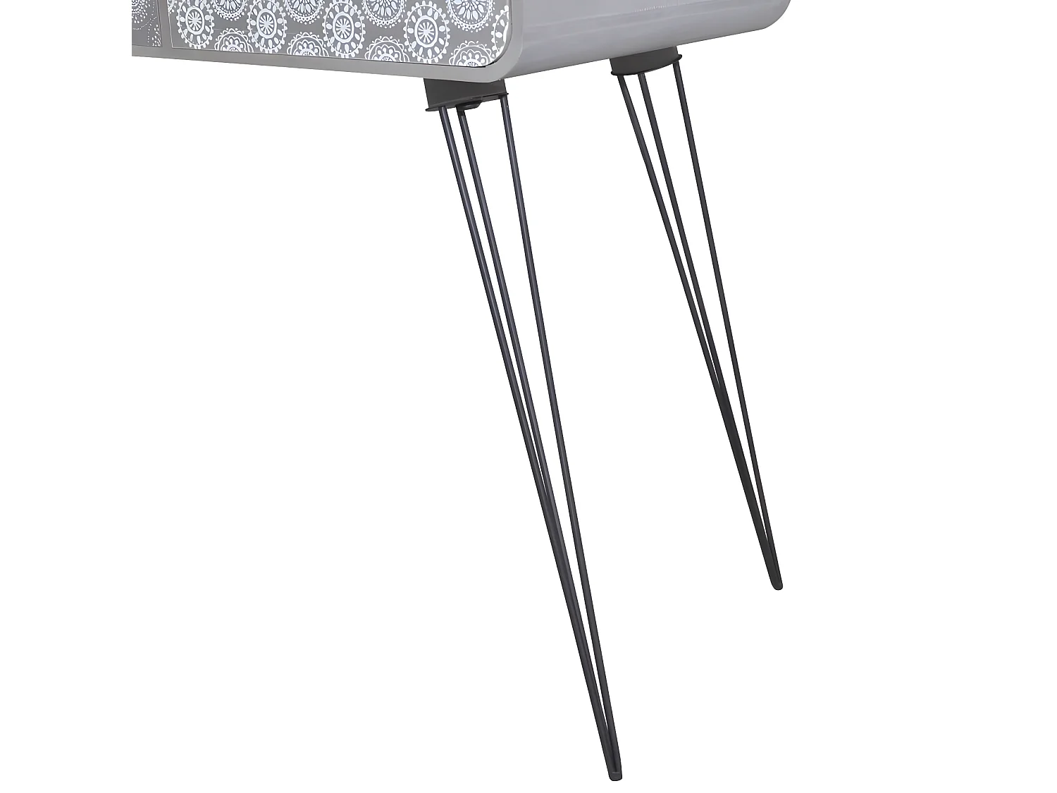 Table console avec 3 tiroirs Gris