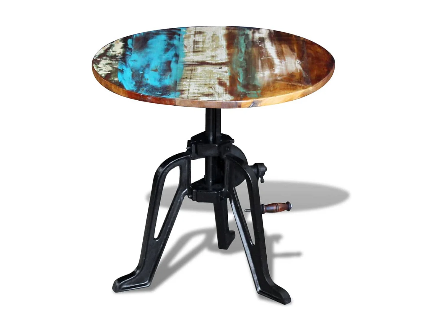 Table auxiliaire Bois de récupération massif Fonte 60x(42-63)cm