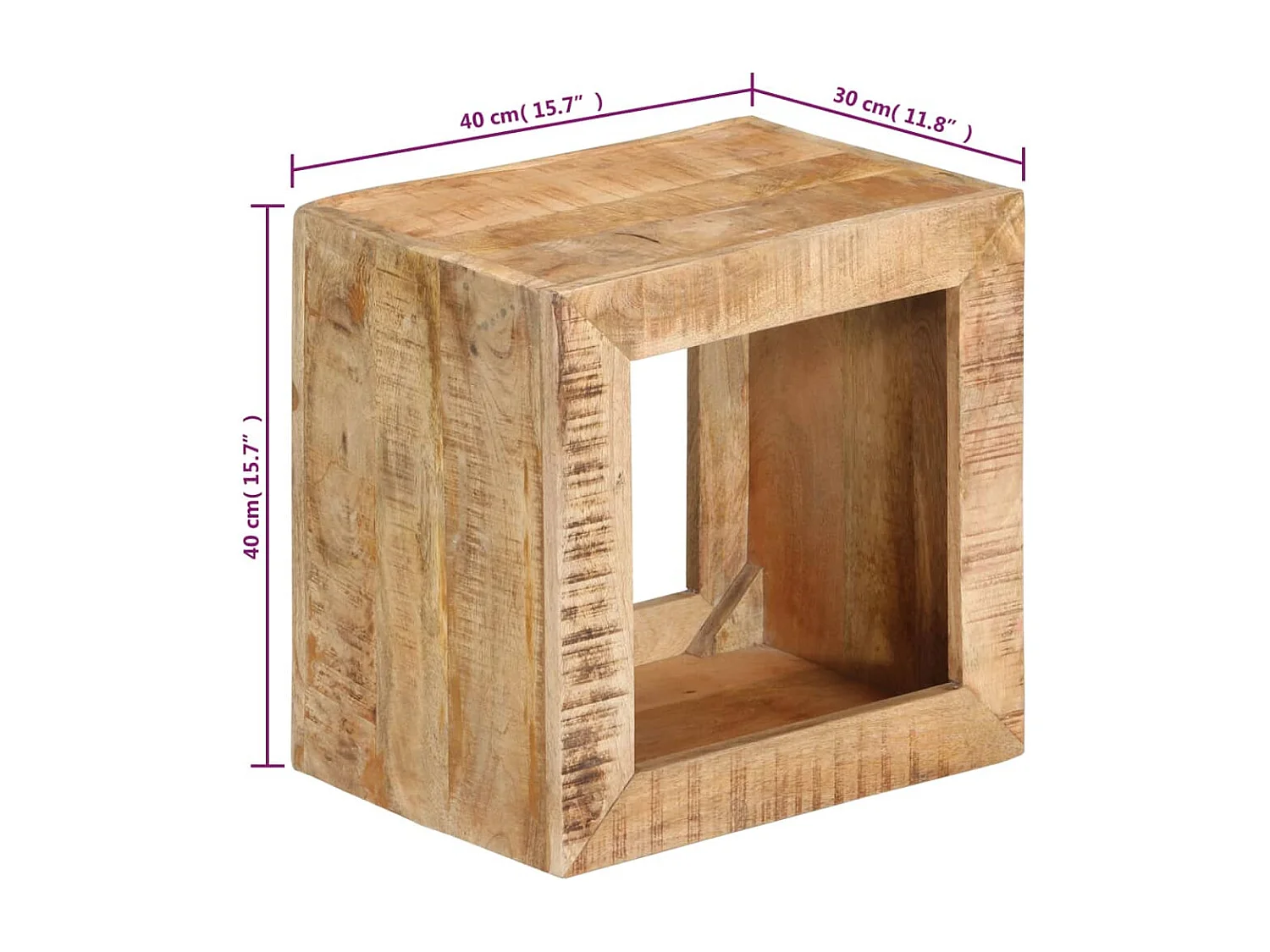 Tabouret 40x30x40 cm Bois de manguier solide