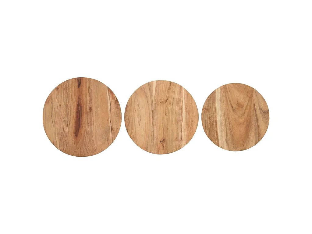 Tables d'appoint 3 pcs Bois d'acacia solide