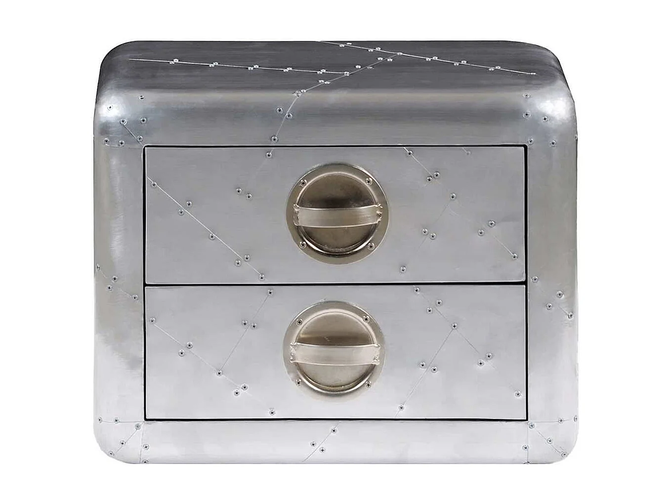 Table de coin avec 2 tiroirs vintage style d'aviation