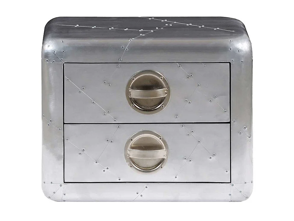 Table de coin avec 2 tiroirs vintage style d'aviation