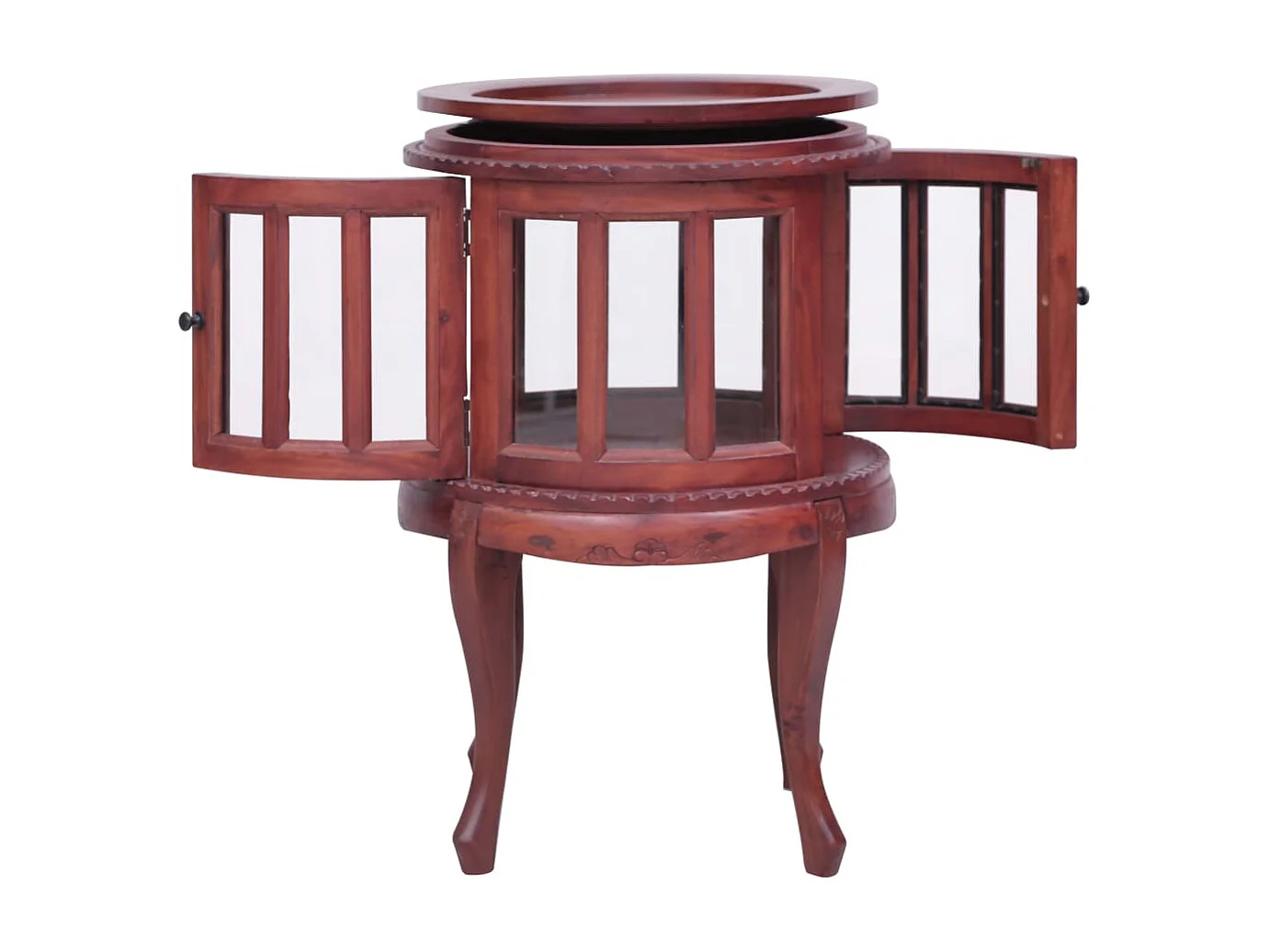 Vitrinenschrank Braun 50 x 50 x 76 cm Massivholz Mahagoni