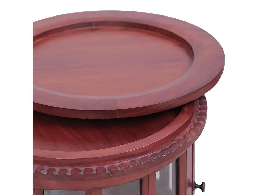 Vitrinenschrank Braun 50 x 50 x 76 cm Massivholz Mahagoni