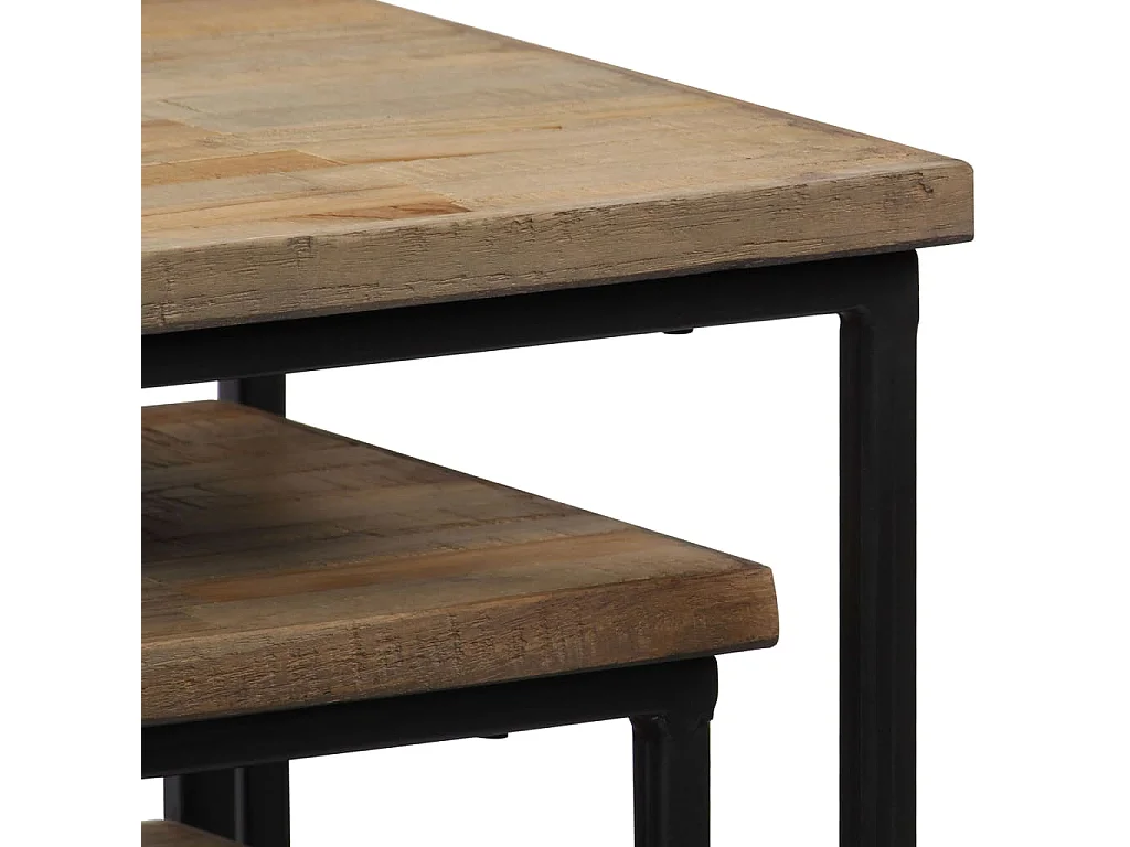 Beistelltisch-Set 3-tlg. Recyceltes Teak