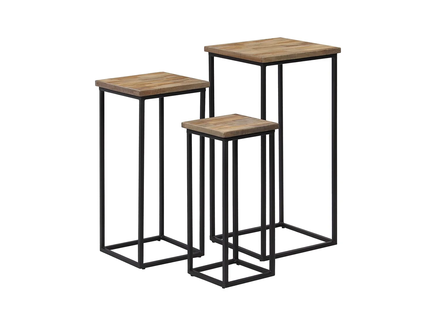 Ensemble de tables pour plante 3 pcs Teck recyclé
