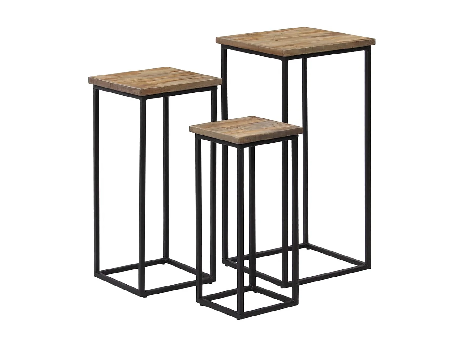 Plantentafelset gerecycled teakhout 3-delig