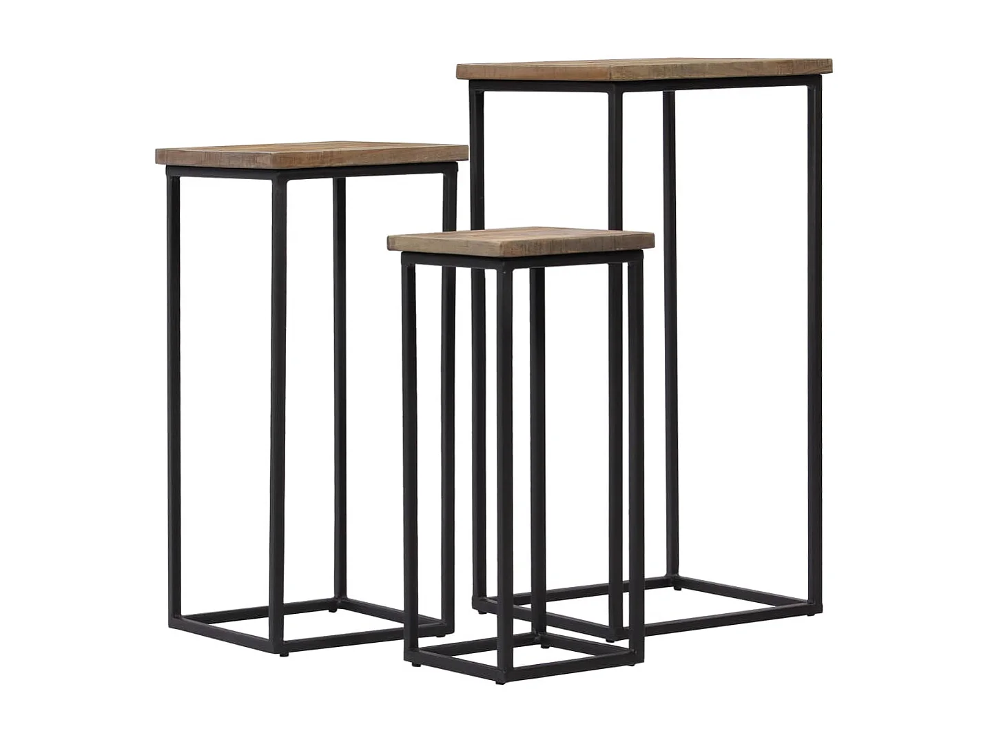 Plantentafelset gerecycled teakhout 3-delig