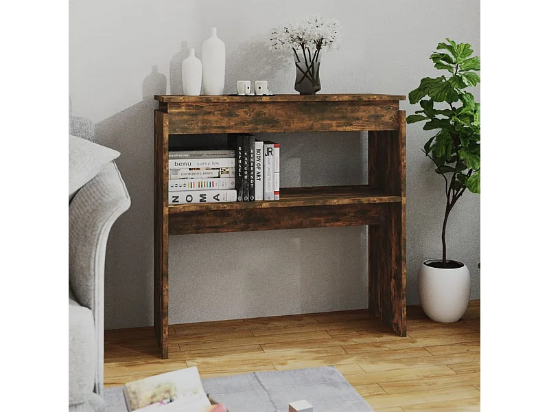 Konsolentisch Räuchereiche 80x30x80 cm Holzwerkstoff