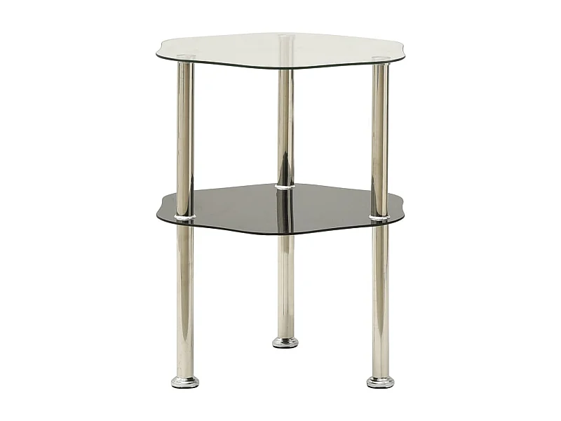 Beistelltisch mit 2 Ablagen Transparent 38x38x50 cm Hartglas