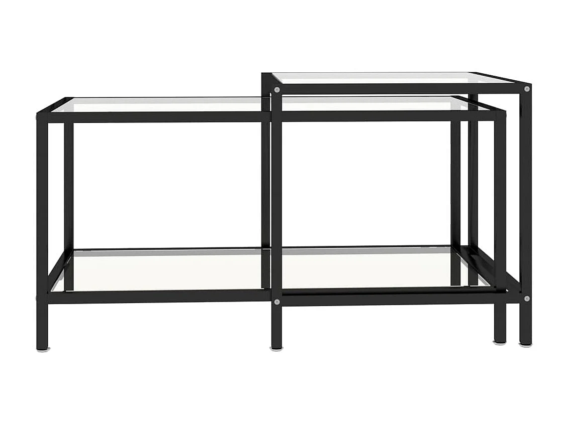 Tables à thé 2 pcs Verre trempé Transparent