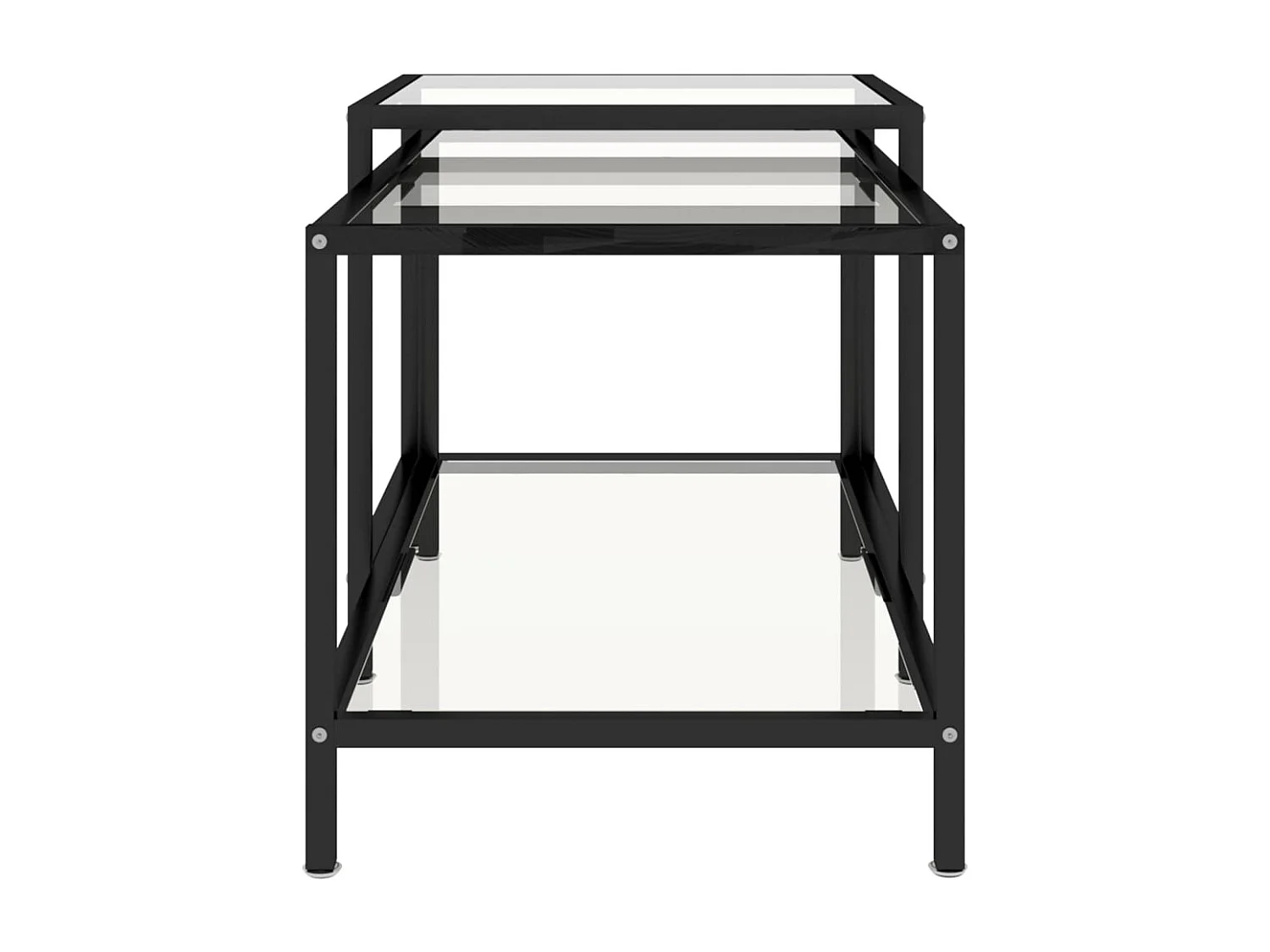 Tables à thé 2 pcs Verre trempé Transparent