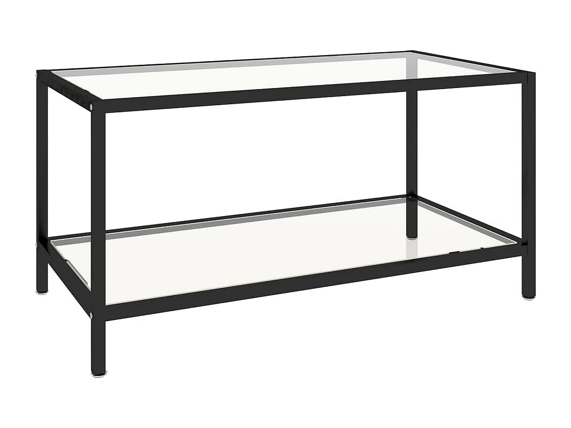 Tables à thé 2 pcs Verre trempé Transparent