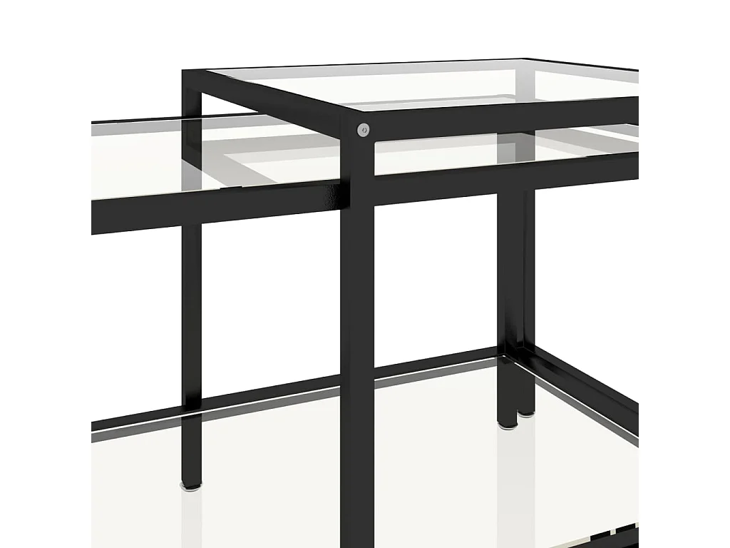 Tables à thé 2 pcs Verre trempé Transparent