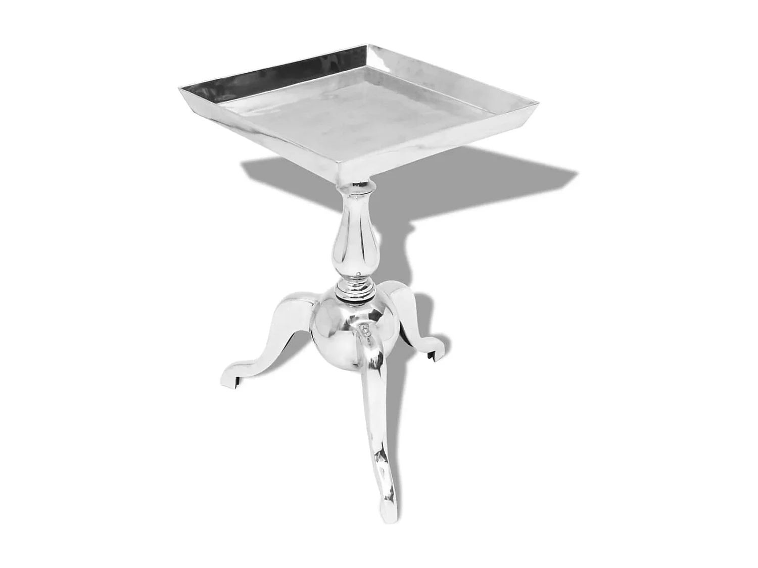 Bijzettafel vierkant aluminium zilver