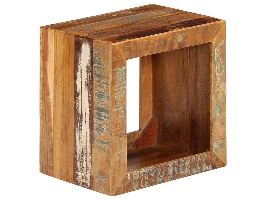 Sgabello in Legno Massello di Recupero 40x30x40 cm