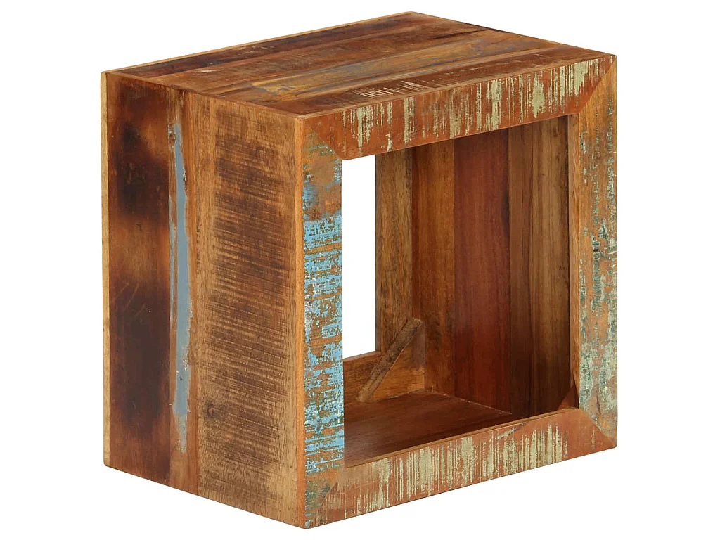 Sgabello in Legno Massello di Recupero 40x30x40 cm