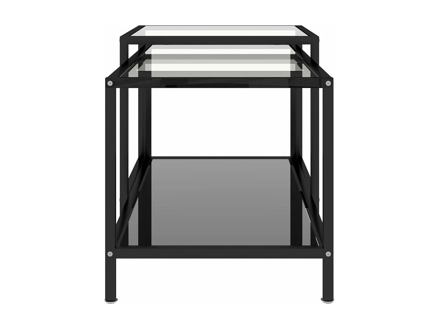 Beistelltische 2 Stk. Hartglas Schwarz