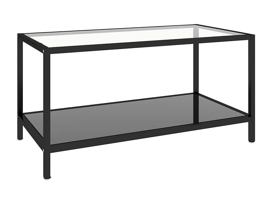 2-delige Salontafelset gehard glas zwart