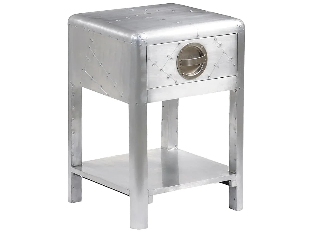 Bijzettafel met 1 lade vintage luchtvaartlook