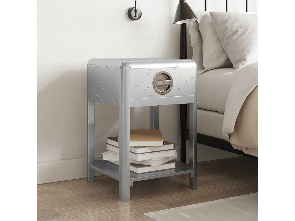 Bijzettafel met 1 lade vintage luchtvaartlook