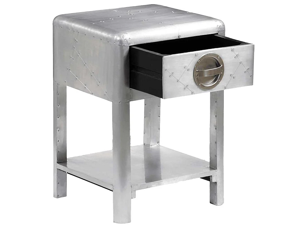 Bijzettafel met 1 lade vintage luchtvaartlook