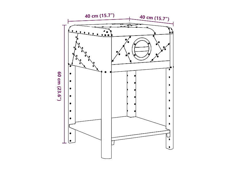 Tavolino Aereo in Alluminio 1 Cassetto Vintage Aircraft Airman