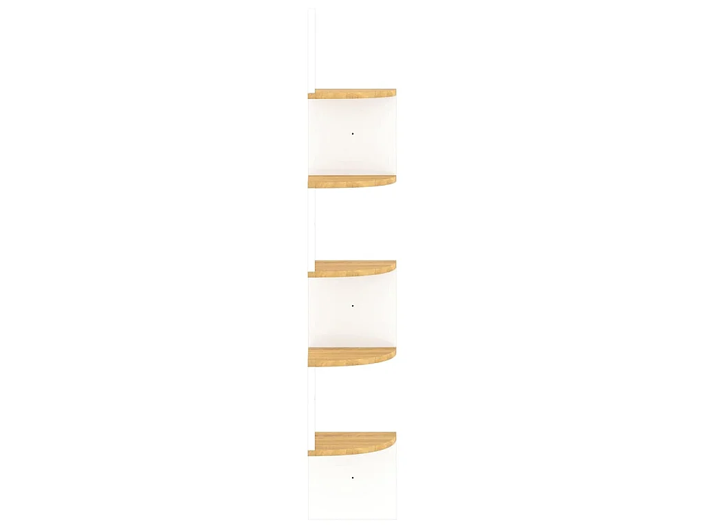 Scaffale Angolo Muro Bianco Rovere Sonoma 19x19x123 Multistrato