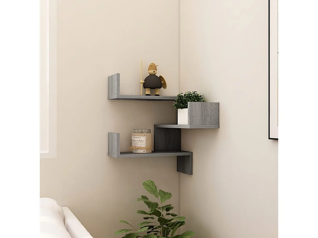 Étagère d'angle murale Sonoma gris 40x40x50cm Bois d'ingénierie