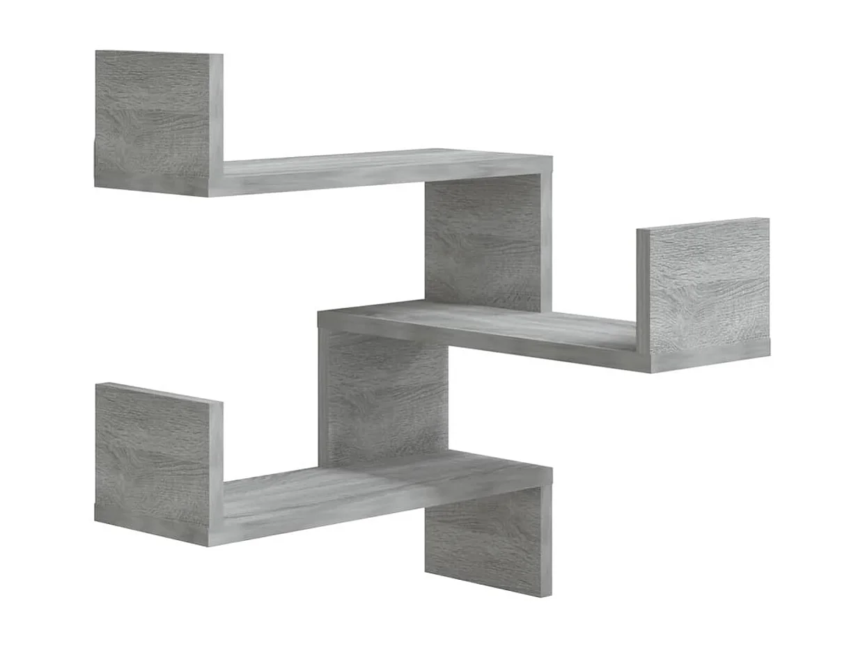 Wand-Eckregal Grau Sonoma 40x40x50 cm Holzwerkstoff