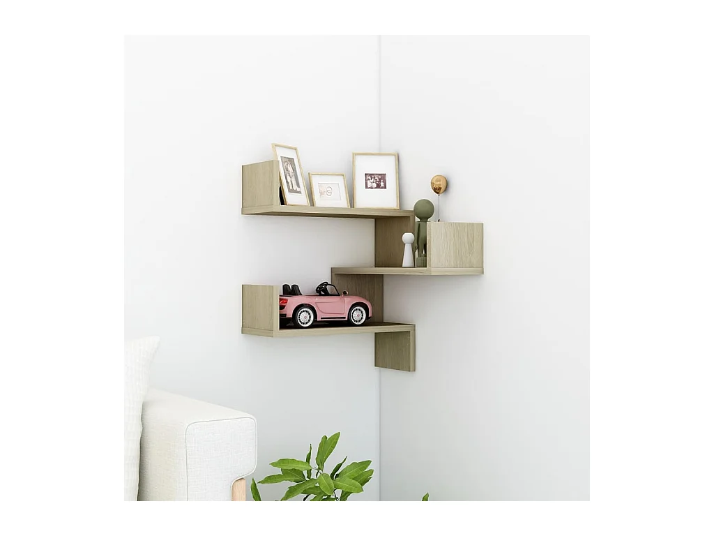 Étagère d'angle murale Chêne Sonoma 40x40x50 cm bois ingénierie
