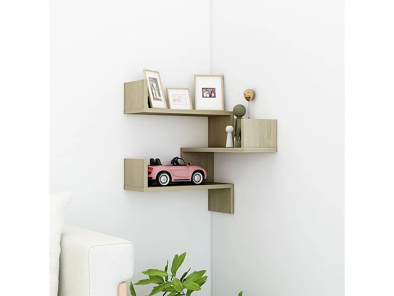 Wand-Eckregal Sonoma-Eiche 40x40x50 cm Holzwerkstoff