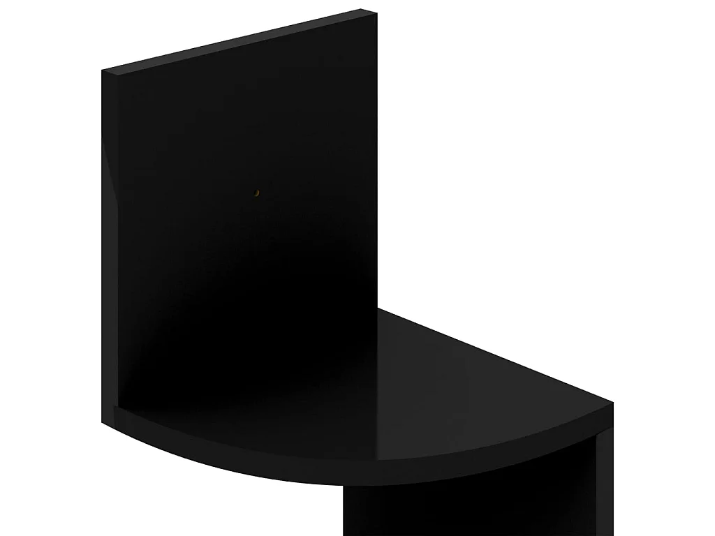 Étagère d'angle murale noir brillant 19x19x123 cm