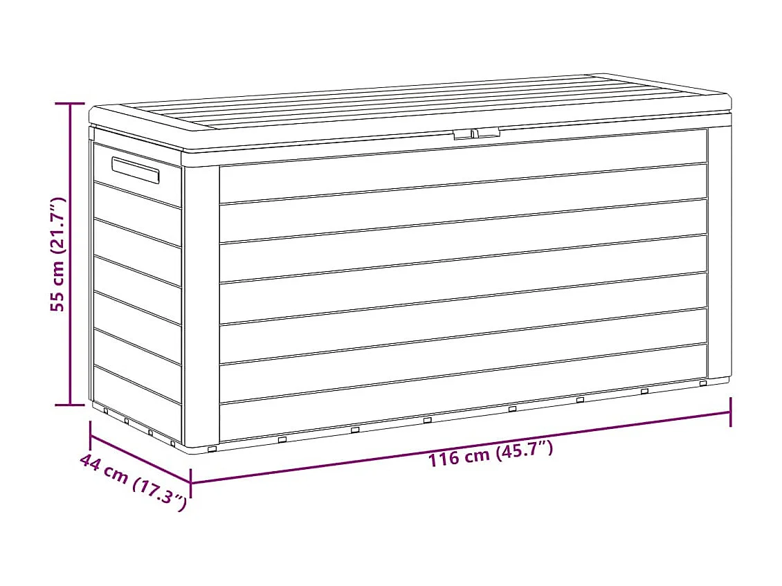Boîte de rangement de jardin Marron 116x44x55 cm