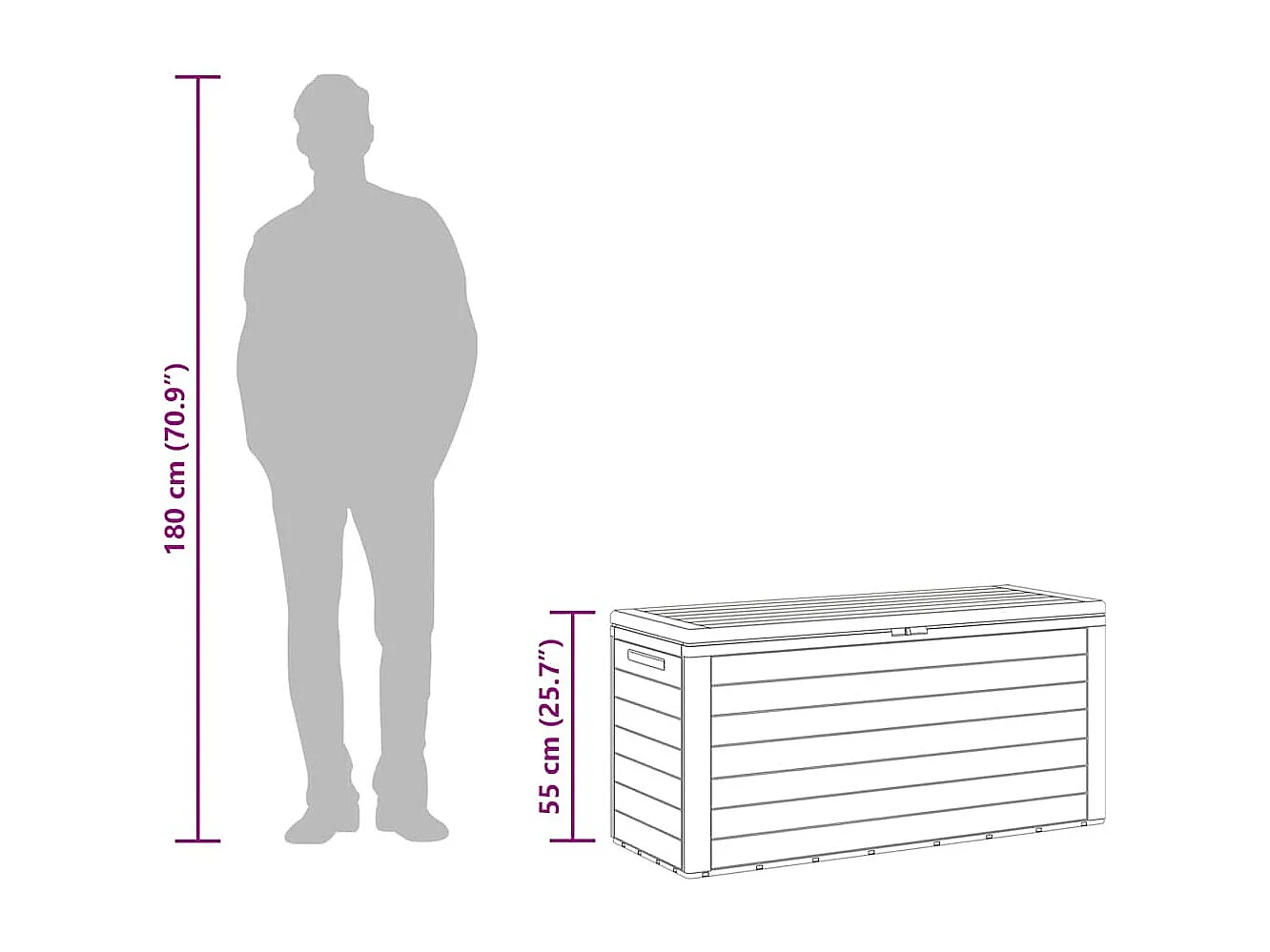 Boîte de rangement de jardin Marron 116x44x55 cm
